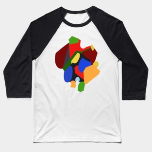 Abstract Design with Strong Shapes and Lines in Bold Colors Baseball T-Shirt